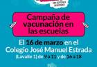 Seguimos vacunando en las escuelas: ahora en el Estrada