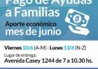 Pago de ayudas a familias del mes de Junio