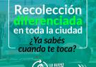 ¿Qué día pasa por tu barrio la recolección diferenciada de residuos reciclables?