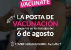 La posta de vacunación presente en los festejos del 6 de agosto