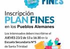 Inscripción al Plan FINES en los Pueblos Alemanes