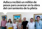 Huanguelén: Adisca recibió un millón de pesos para avanzar en la obra del cerramiento de la pileta