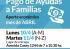 Pago de ayudas a familias del mes de Abril