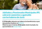 Jubilados y Pensionados Municipales IPS cobrarán aumentos y aguinaldo con los haberes de junio