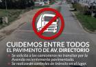 Cuidemos “entre todos” el pavimento de avenida Directorio