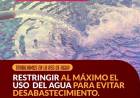 Trabajo en la red de agua: restringir al maximo el uso de agua
