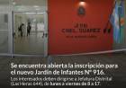 Se encuentra abierta la inscripción para el nuevo Jardín de Infantes N° 916