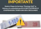 Aclaración desde el Hogar de Ancianos “Domingo Goñi”