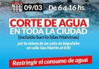 CORTE EN EL SUMINISTRO DE AGUA CORRIENTE