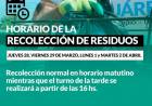 Horario de Recolección de Residuos 