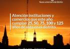 ATENCION instituciones que se encuentren en este 2024 cumpliendo sus 25, 50, 75 100 o 125 años de vida institucional