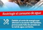 Restriccion en el consumo de agua corriente