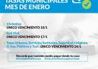 VENCIMIENTO DE TASAS MUNICIPALES DEL MES DE ENERO