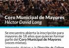 Abiertas las inscripciones al Coro Municipal de Mayores "Héctor David Long"