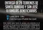 Entrega de 28 terrenos en Pueblo Santa Trinidad y San José