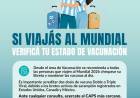 Si viajás al Mundial verificá tu estado de vacunación