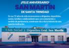 ¡FELIZ 72° ANIVERSARIO, CLUB SAN MARTÍN DE SANTA TRINIDAD!