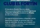 Feliz 70 Aniversario del "Club Social y Deportivo El Fortín"
