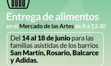 Entrega de alimentos del mes de junio en el Mercado de las Artes⠀