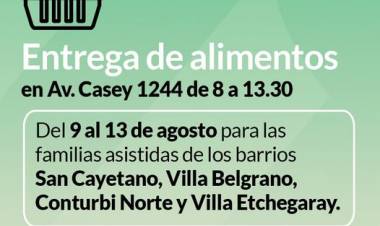 Entrega de alimentos del mes de agosto