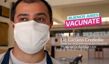 Luciano Crededio desde el vacunatorio local, habló en los micrófonos de FM Suarense 101.9