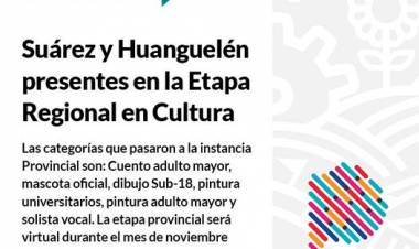 Juegos Bonarenses 2021: Suárez y Huanguelén presentes en la Etapa Regional en Cultura⠀