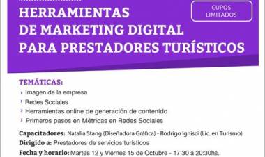 Capacitación Virtual Marketing Digital para prestadores turísticos