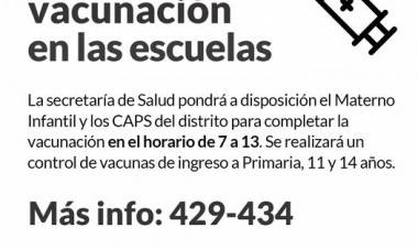 Control de vacunación en las escuelas 