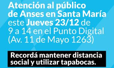 Atención al público en el Punto de Contacto de Anses en Santa María
