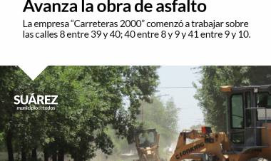 Huanguelén: Avanza la obra de asfalto