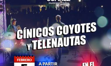 Cínicos Coyotes y Telenautas se presentan en el anfiteatro, este Sábado 5 de febrero