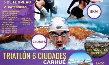 Se correrá mañana el Triatlón 6 Ciudades en Carhué!!
