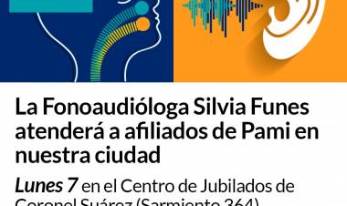 La Fonoaudióloga Silvia Funes atenderá a afiliados de Pami en nuestra ciudad