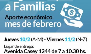 Pago de ayudas a familias del mes de febrero