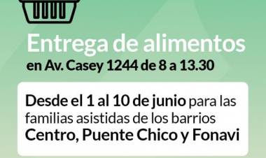 Entrega de alimentos del mes de Junio