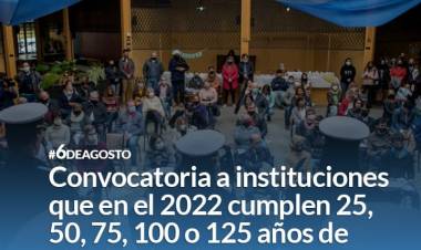 Convocatoria a instituciones que cumplen 25, 50, 75, 100 o 125 años de vida institucional