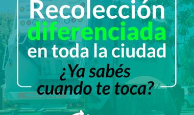 ¿Qué día pasa por tu barrio la recolección diferenciada de residuos reciclables?