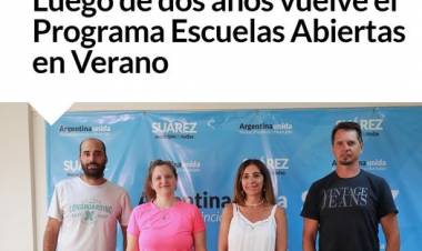 Luego de dos años vuelve el Programa Escuelas Abiertas en Verano