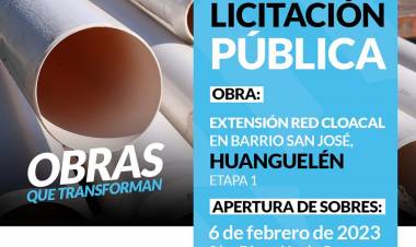 Huanguelén. Extensión de Red Cloacal en Barrio San José – Etapa 1