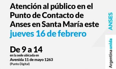 Atención al público en el Punto de Contacto de Anses en Santa María