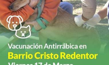 Campaña de vacunación antirrábica en Barrio Cristo Redentor