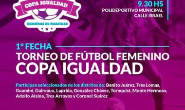 Coronel Suárez será sede de la 1° fecha del torneo de fútbol femenino “Copa Igualdad”
