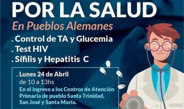 Controles de TA, Glucemia, HIV, Sífilis y Hepatitis C en los CAPS de los Pueblos Alemanes