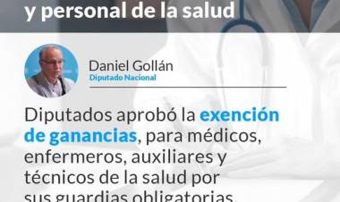 Diputados aprobó la eximición del impuesto a las Ganancias para el personal de salud