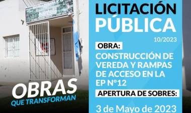 Licitacion Publica: Construcción de vereda y rampas de acceso en la E.P. N° 12