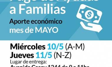 Pago de ayudas a familias del mes de mayo