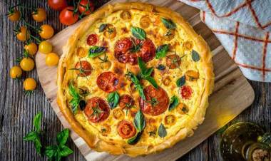 Receta de tarta caprese con masa integral hecha en casa