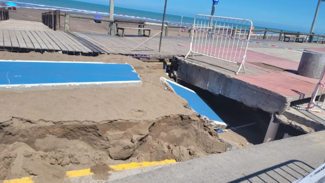 Monte Hermoso: se desmoronó una bicisenda inaugurada hace un mes