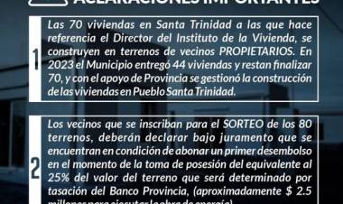 Viviendas: aclaracion importante