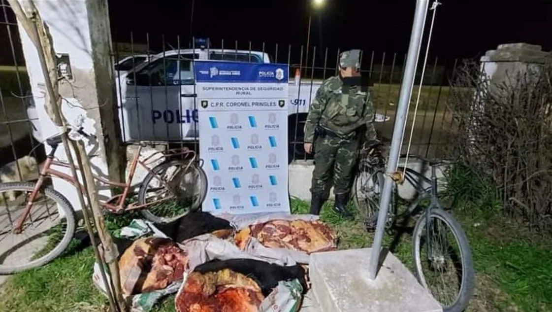 Coronel Pringles: llevaban 300 kilos de carne en dos bicicletas